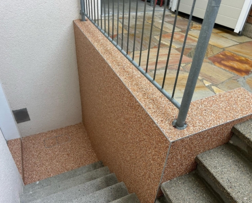 Sanierung Steinteppich Abgang Keller