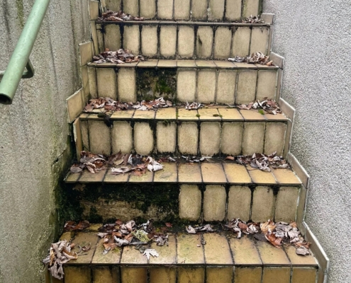 Sanierung Treppe Steinteppich Vorher