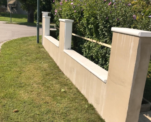 Wand aussen vorher Steinteppich